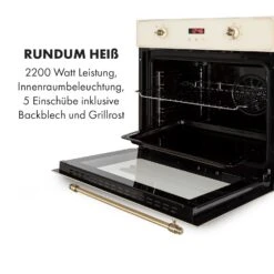 Elizabeth Einbaubackofen Retro 2200W 70L 50 - 250 °C Timer Display -Bestes Haushaltsgeräte Geschäft 10034881 de 0006 logo