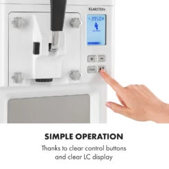 Sweet Sundae Eiscrememaschine Kompressor 1,5l Edelstahl Weiß -Bestes Haushaltsgeräte Geschäft 10034912 uk 0007 logo Klarstein Sahnehaeubchen Eiscrememaschine weiss