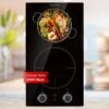 Kochheld Doppel-Induktionskochfeld 2900W Dreh-Regler Glas Schwarz