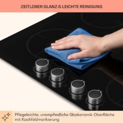 Kochheld 4-Zonen-Induktionskochfeld 6000W Dreh-Regler Glas Schwarz -Bestes Haushaltsgeräte Geschäft 10034947 de 0008 usp