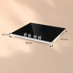 Kochheld 4-Zonen-Induktionskochfeld 6000W Dreh-Regler Glas Schwarz -Bestes Haushaltsgeräte Geschäft 10034947 yy 0011 dimensions