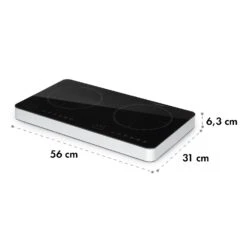 Cookio Kochfeld Induktion Freistehend 3500 W Bis 240 °C Glaskeramik -Bestes Haushaltsgeräte Geschäft 10034949 yy 0009 logo Klarstein Cookio Doppel Induktionskochfeld schwarz