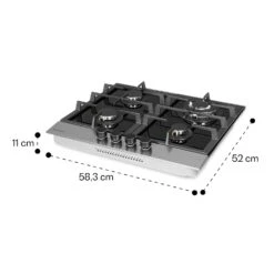 Alchemist 4 Zonen Gaskochfeld Aluminium-Brenner Glaskeramik Schwarz -Bestes Haushaltsgeräte Geschäft 10034969 yy 0011 dimensions