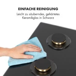 Goldflame 4 Gaskochfeld 4-flammig Messing-Brenner Glaskeramik Schwarz -Bestes Haushaltsgeräte Geschäft 10034972 de 0008 logo