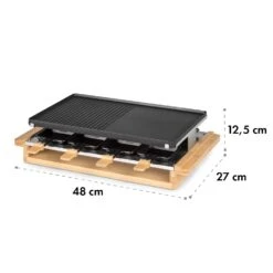 Tournedo Raclette 1200W Aluminiumguss 8 Personen Holz-Dekor -Bestes Haushaltsgeräte Geschäft 10035219 yy 0009 logo Klarstein Tournedo Raclette Holz Dekor