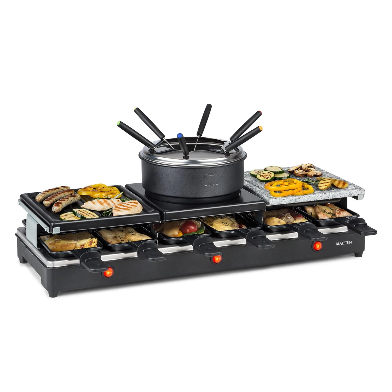 Fonduelette XL 3-in-1 Raclettegrill Fondue Naturstein 1650W 12 Pers 1 Fonduelette XL 3-in-1 Raclettegrill Fondue Naturstein 1650W 12 Pers