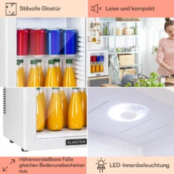 Brooklyn 24 Mini-Kühlschrank Glastür LED Ablage -Bestes Haushaltsgeräte Geschäft 10035223 DE 0005 usp