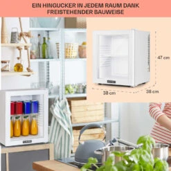 Brooklyn 24 Mini-Kühlschrank Glastür LED Ablage -Bestes Haushaltsgeräte Geschäft 10035223 DE 0006 usp