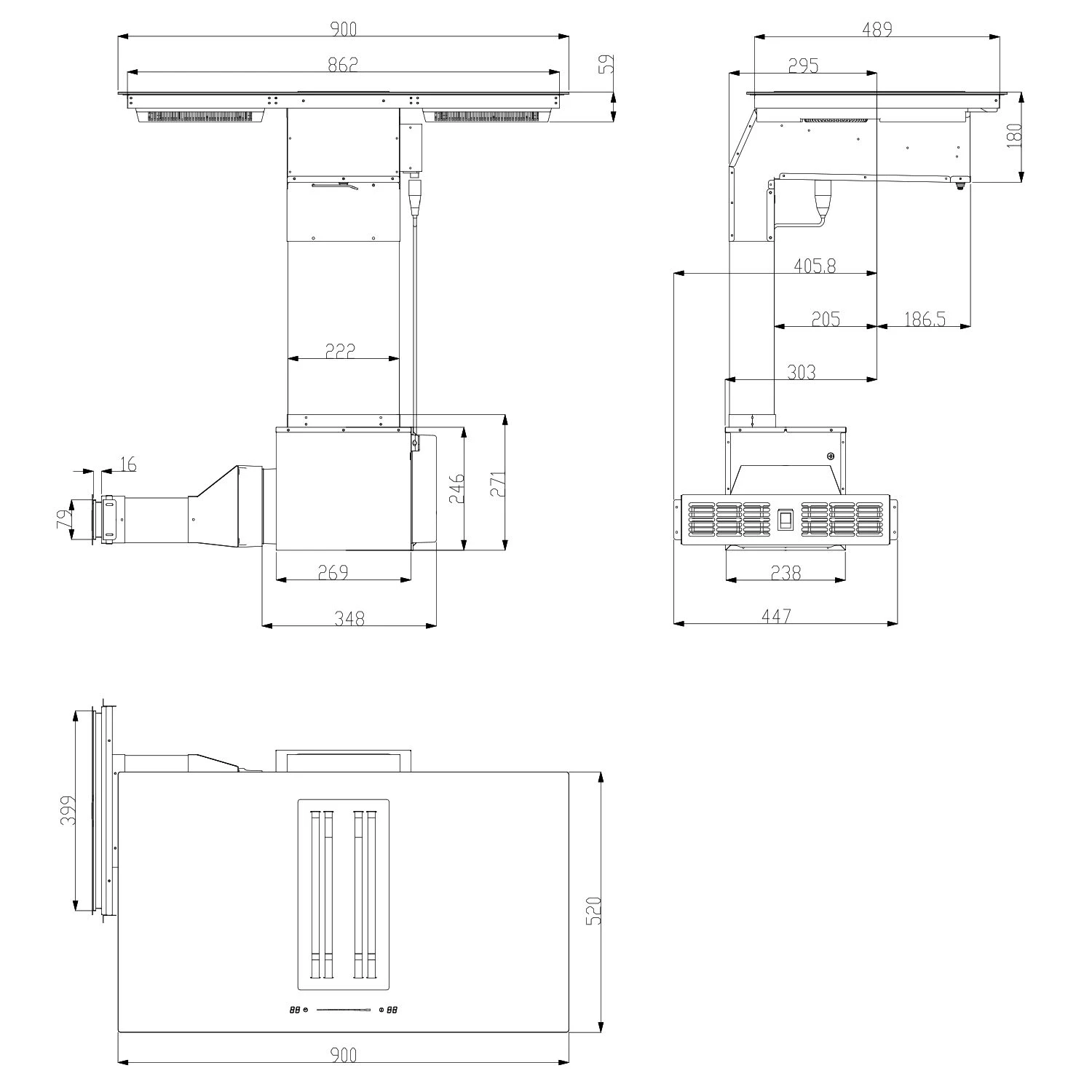Full House 2.0 DownAir System Induktionsherd Dunstabzugshaube 271 M³/h 9 Full House 2.0 DownAir System Induktionsherd Dunstabzugshaube 271 M³/h – Bild 9