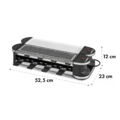 Tenderloin 50/50 Raclette-Grill 1200W 8 Personen Natursteinplatte Metallgrillplatte -Bestes Haushaltsgeräte Geschäft 10035260 yy 0008 logo Klarstein Tenderloin 50 50 Raclettegrill weiss