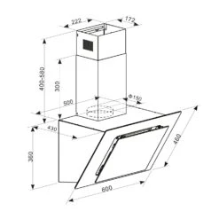 Eleonora 60 Dunstabzugshaube 426 M³/h Touch-Panel Ambiente-Licht -Bestes Haushaltsgeräte Geschäft 10035380 yy 0008 logo Klarstein Eleonora 60 Dunstabzugshaube schwarz