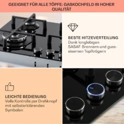 Illuminosa 4 Gaskochfeld 4-flammig Sabaf-Brenner Glaskeramik 12 Illuminosa 4 Gaskochfeld 4-flammig Sabaf-Brenner Glaskeramik -Bestes Haushaltsgeräte Geschäft 10035464 de 0004 usp