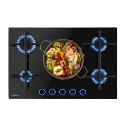 Illuminosa 5 Gaskochfeld 5-flammig Sabaf-Brenner Glaskeramik