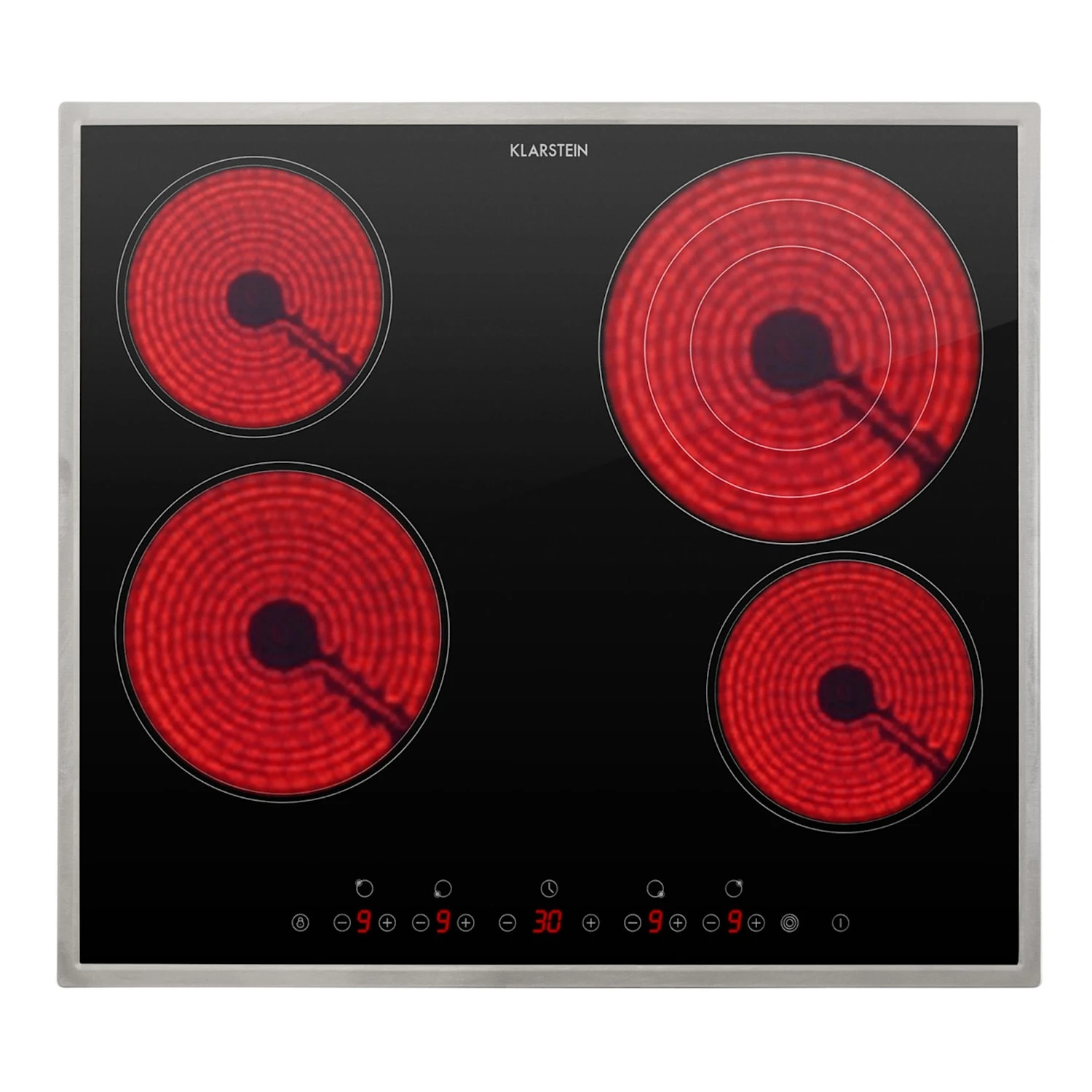 Virtuosa 4 Prime Einbaukochfeld 4 Zonen 6500W Glaskeramik Edelstahlrahmen 1 Virtuosa 4 Prime Einbaukochfeld 4 Zonen 6500W Glaskeramik Edelstahlrahmen