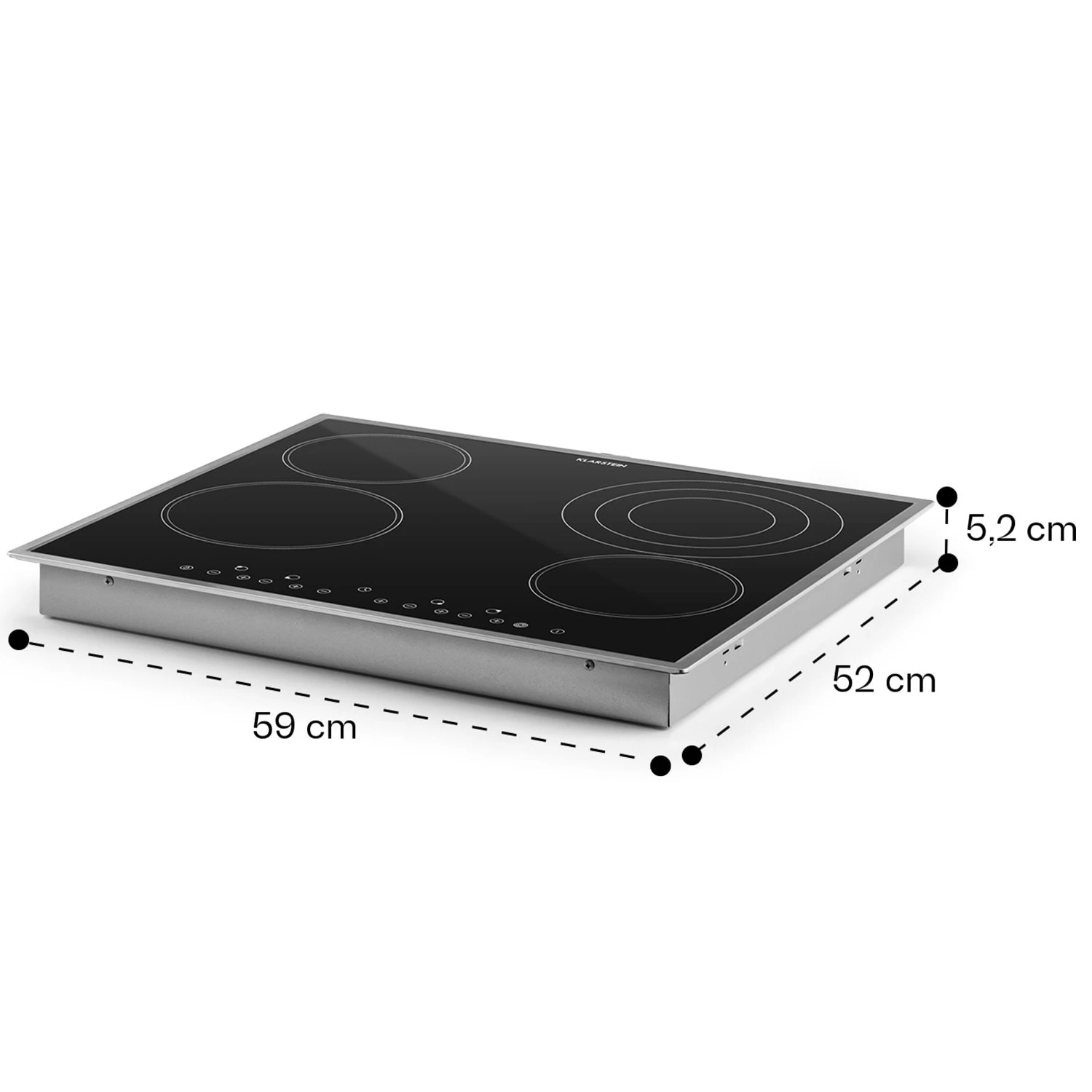 Virtuosa 4 Prime Einbaukochfeld 4 Zonen 6500W Glaskeramik Edelstahlrahmen 9 Virtuosa 4 Prime Einbaukochfeld 4 Zonen 6500W Glaskeramik Edelstahlrahmen – Bild 9