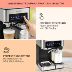 Arabica Comfort Espressomaschine 1350W 20 Bar 1,8l Touch-Bedienfeld -Bestes Haushaltsgeräte Geschäft 10035655 de 0003 usp