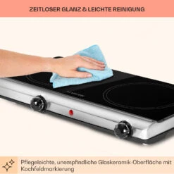 Cookbuddy Doppel-Kochfeld 2400W 5 Leistungsstufen Glaskeramik -Bestes Haushaltsgeräte Geschäft 10035704 de 0007 usp