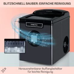 Icemeister 2G Eiswürfelmaschine 12kg/24h LC-Display Edelstahl -Bestes Haushaltsgeräte Geschäft 10035712 de 0005 usp