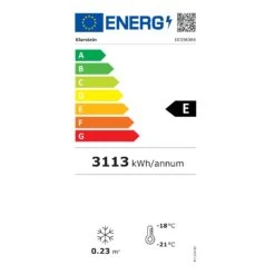 IceAge 88 Gefrierschrank 88 Liter EEK E 3 Etagen Thermostat Glasfront -Bestes Haushaltsgeräte Geschäft 10036066 energy label