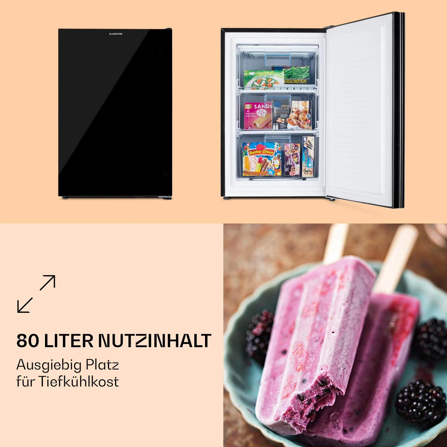 Pluto 80L Gefrierschrank 4-Sterne 80 Liter Bis -18 °C 3 Pluto 80L Gefrierschrank 4-Sterne 80 Liter Bis -18 °C – Bild 3