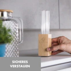 Glaswerk Salizzada Glasstrohhalme 7 Stück 0,8 X 20 Cm (ØxH) Holzhalterung Bürste -Bestes Haushaltsgeräte Geschäft 10036366 de 0004 logo