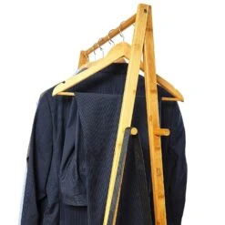 Garderobe Kleiderständer 4 Rollen 2 Ablagen 60x162x42,5 Cm 100% Bambus -Bestes Haushaltsgeräte Geschäft 10038014 yy 0004 logo