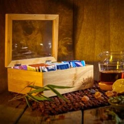 Teebox 8 Fächer 120 Teebeutel Kunststoff-Sichtfenster Bambus -Bestes Haushaltsgeräte Geschäft 10038043 yy 0003 logo