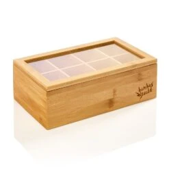 Teebox 8 Fächer 120 Teebeutel Kunststoff-Sichtfenster Bambus -Bestes Haushaltsgeräte Geschäft 10038043 yy 0007 logo