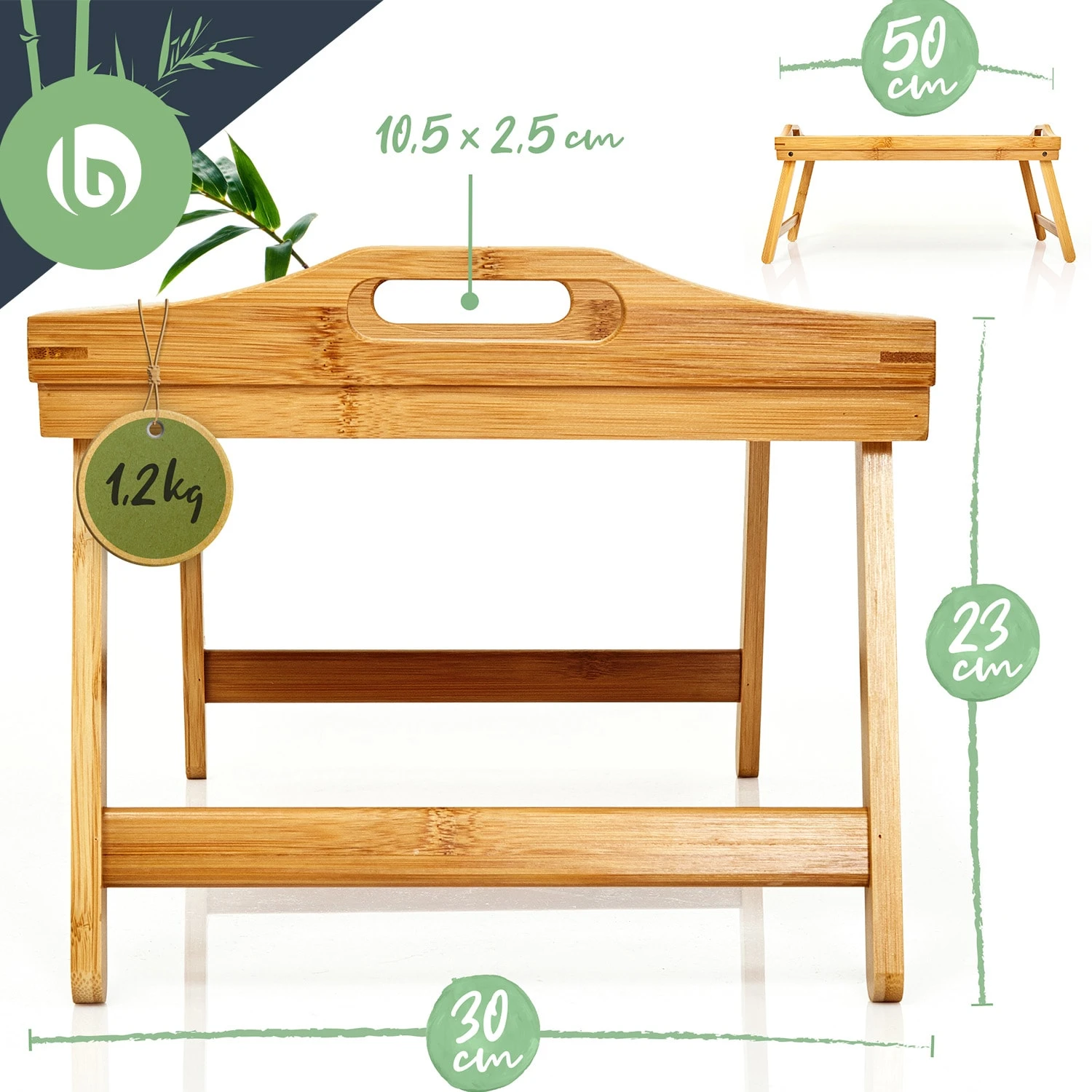 Serviertablett Multifunktional 50 X 23 X 30 Cm Klappbare Beine Bambus 6 Serviertablett Multifunktional 50 X 23 X 30 Cm Klappbare Beine Bambus – Bild 6