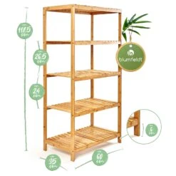 Regal Mehrzweckregal 5 Etagen 60x117,5x35cm (BxHxT) Bambus 13 Regal Mehrzweckregal 5 Etagen 60x117,5x35cm (BxHxT) Bambus -Bestes Haushaltsgeräte Geschäft 10038074 yy 0007 logo