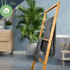 Handtuchhalter 4-fache Handtuchstange 40x98x28 Cm Leiteroptik Bambus -Bestes Haushaltsgeräte Geschäft 10038126 yy 0005 logo