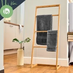 Handtuchhalter 4-fache Handtuchstange 40x98x28 Cm Leiteroptik Bambus -Bestes Haushaltsgeräte Geschäft 10038126 yy 0006 logo