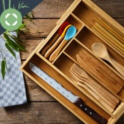 Besteckkasten 5-7 Fächer Max. 40 X 5 X 35,5 Cm Bambus -Bestes Haushaltsgeräte Geschäft 10038140 yy 0005 logo