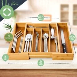 Besteckkasten 5-7 Fächer Max. 40 X 5 X 35,5 Cm Bambus -Bestes Haushaltsgeräte Geschäft 10038140 yy 0009 logo