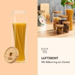 Stapelglas Mit Bambusdeckel 1700 Ml Stapelbar Luftdicht -Bestes Haushaltsgeräte Geschäft 10038240 de 0005 logo