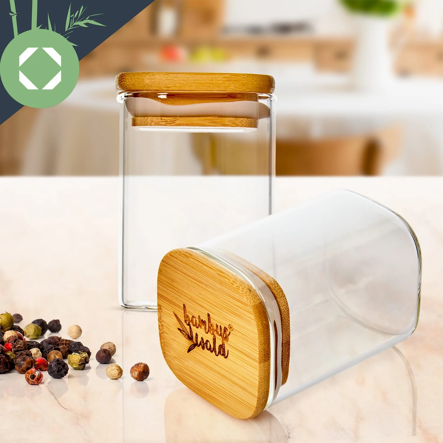 Eckige Gläser Bambusdeckel 10 Stück Je 150 Ml Luftdicht 4 Eckige Gläser Bambusdeckel 10 Stück Je 150 Ml Luftdicht – Bild 4