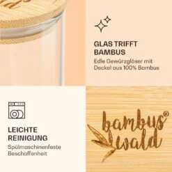 Gewürzgläser Bambusdeckel 10 Stück Je 150 Ml Luftdicht Stapelbar -Bestes Haushaltsgeräte Geschäft 10038311 de 0005 logo