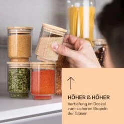 Gewürzgläser Bambusdeckel 10 Stück Je 150 Ml Luftdicht Stapelbar -Bestes Haushaltsgeräte Geschäft 10038311 de 0006 logo