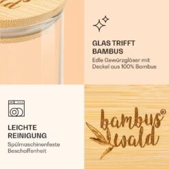 Runde Gläser Bambusdeckel 10 Stück Je 150 Ml Luftdicht -Bestes Haushaltsgeräte Geschäft 10038312 de 0005 logo