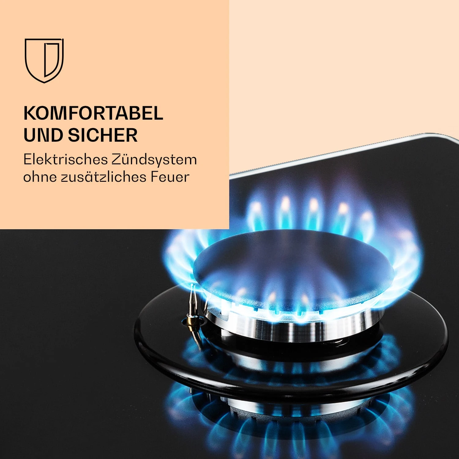 Victoria 5 Gaskochfeld 5-flammig Sabaf-Brenner Glaskeramik Retro-Look 4 Victoria 5 Gaskochfeld 5-flammig Sabaf-Brenner Glaskeramik Retro-Look – Bild 4