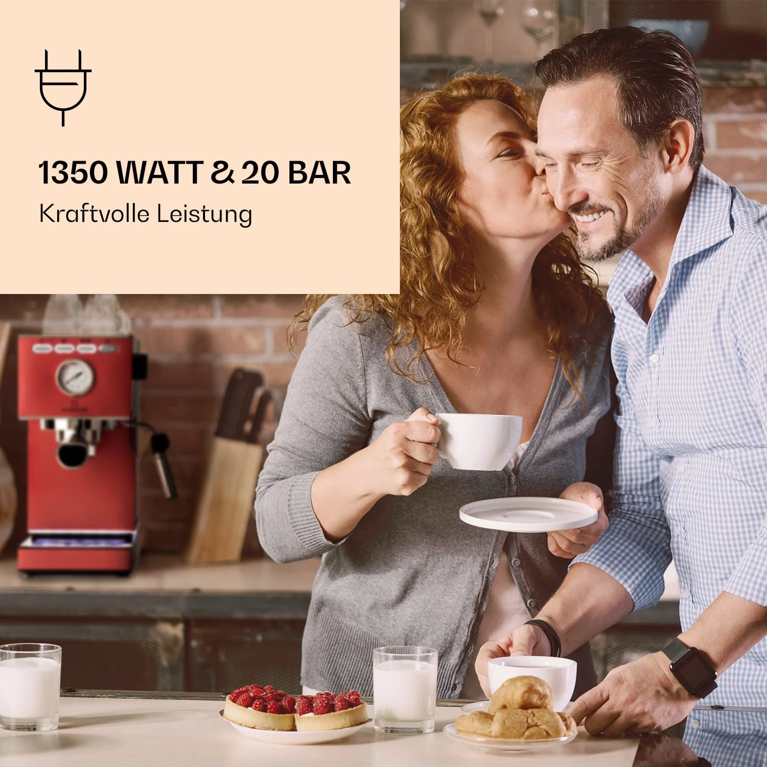 Pausa Espressomaker 1350 Watt 20 Bar Druck Wassertank: 1,4 Liter Edelstahl 2 Pausa Espressomaker 1350 Watt 20 Bar Druck Wassertank: 1,4 Liter Edelstahl – Bild 2