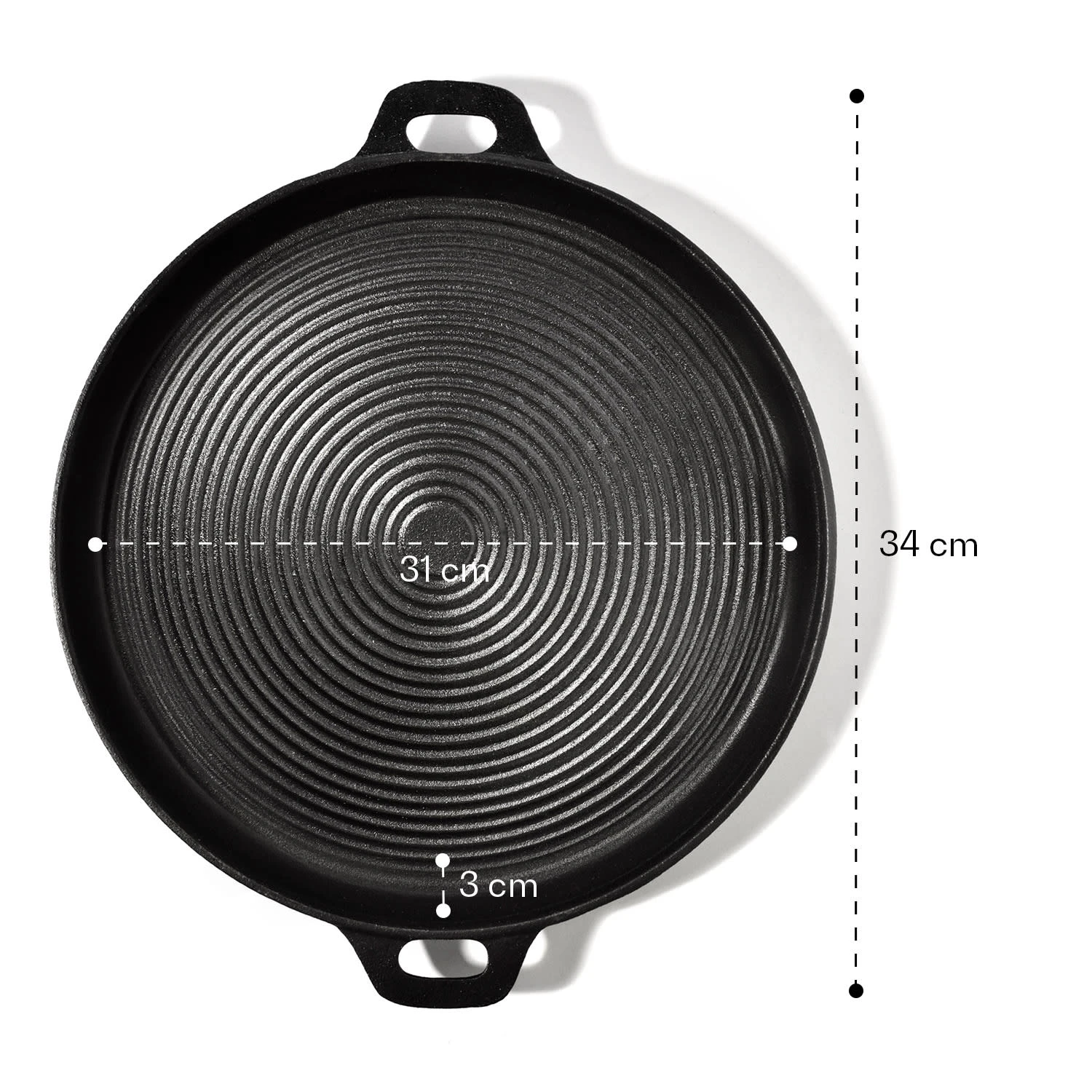 Canadienne Runde Grillpfanne Geriffelt 35 X 3 Cm (ØxH) Gusseisen 5 Canadienne Runde Grillpfanne Geriffelt 35 X 3 Cm (ØxH) Gusseisen – Bild 5