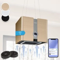 Futurelight Smart Inselabzugshaube Umluft 420m³/h LED Edelstahl