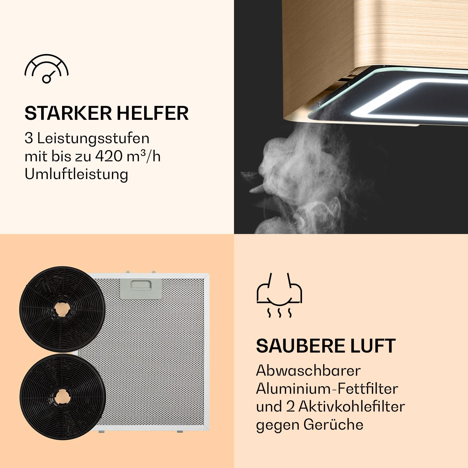 Futurelight Smart Inselabzugshaube Umluft 420m³/h LED Edelstahl 5 Futurelight Smart Inselabzugshaube Umluft 420m³/h LED Edelstahl – Bild 5