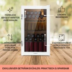 Beersafe XXL Quartz Kühlschrank 80 Liter 3 Böden Panoramaglastür -Bestes Haushaltsgeräte Geschäft 10039427 DE 0005 usp