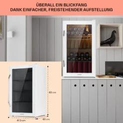 Beersafe XXL Quartz Kühlschrank 80 Liter 3 Böden Panoramaglastür -Bestes Haushaltsgeräte Geschäft 10039427 DE 0006 usp
