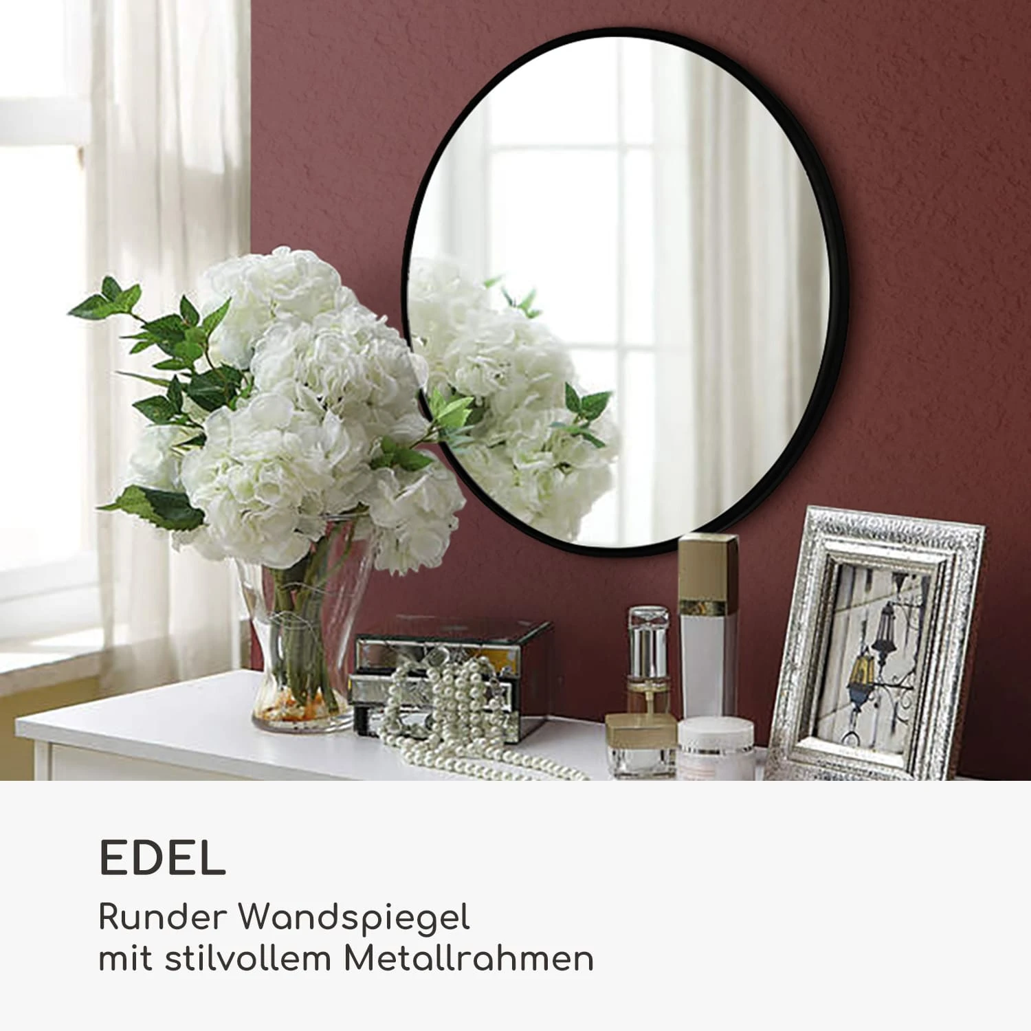 Fournier Wandspiegel Metallrahmen Rund Ø 40 Cm 2 Fournier Wandspiegel Metallrahmen Rund Ø 40 Cm – Bild 2