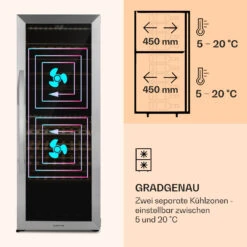 Klarstein Vinamour 77 Duo Weinkühlschrank 191 Liter 5 - 20 °C 2 Kühlzonen -Bestes Haushaltsgeräte Geschäft 10039771 de 0004 logo