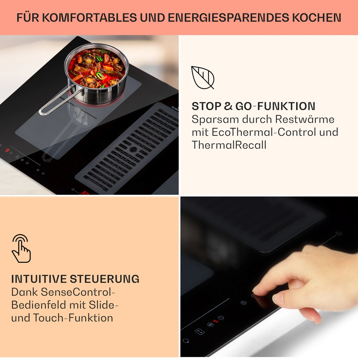 Full House Down Air System Induktionsherd + Dunstabzugshaube 477 M³/h 5 Full House Down Air System Induktionsherd + Dunstabzugshaube 477 M³/h – Bild 5