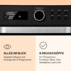 Prime Air Heißluftfritteuse 1500W 23l Timer 8 Programme 10 Prime Air Heißluftfritteuse 1500W 23l Timer 8 Programme -Bestes Haushaltsgeräte Geschäft 10040025 de 0004 logo